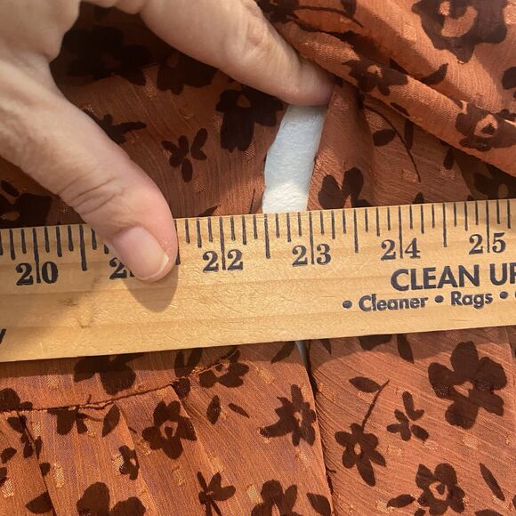 Dress Forum Los Angeles Dress Small Tan Floral Boho Prairie Ruffle Fall Colors - Picture 10 of 13